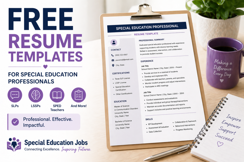 Free Resume Template for Special Education Professionals