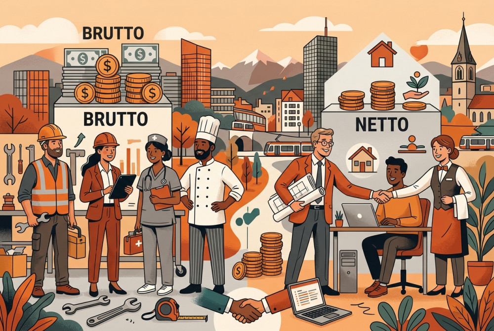 Der Unterschied zwischen Brutto- und Nettolohn in der Schweiz