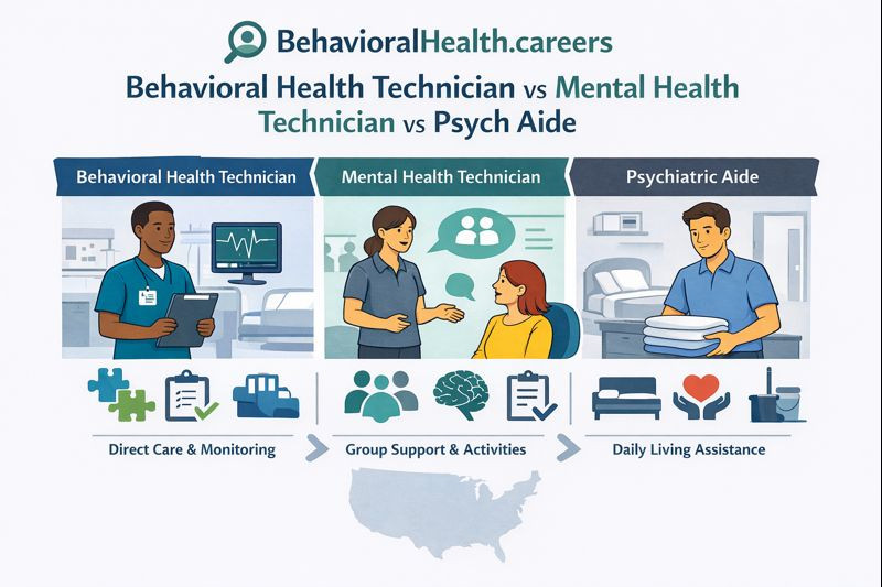 Behavioral Health Technician vs Mental Health Technician vs Psych Aide: Key Differences and How to Get Hired