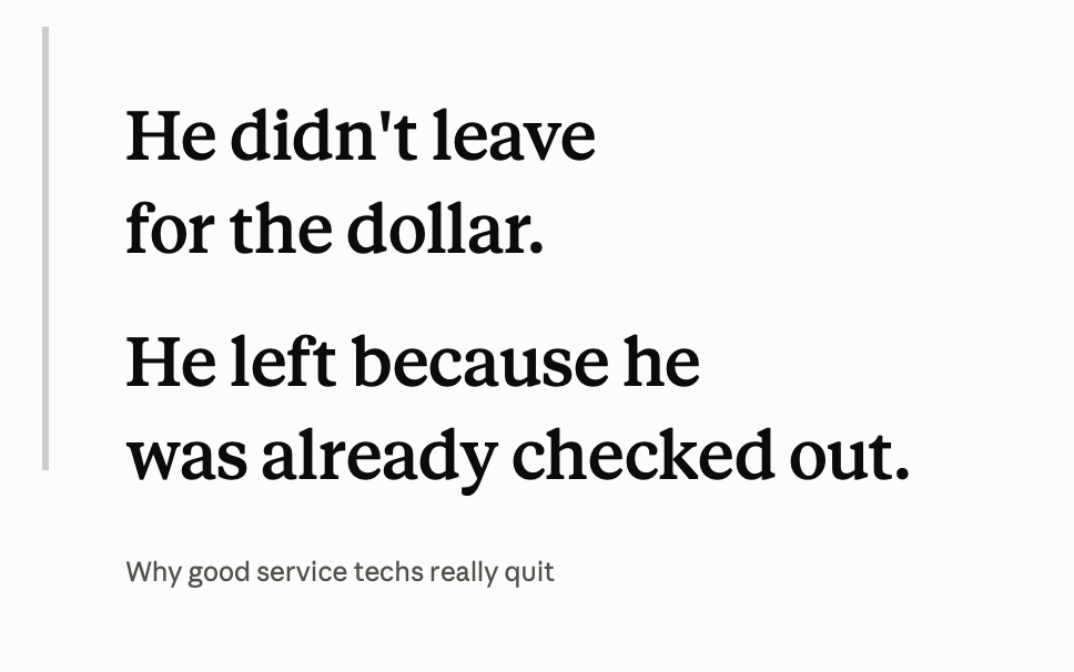 Nobody actually quits for a dollar