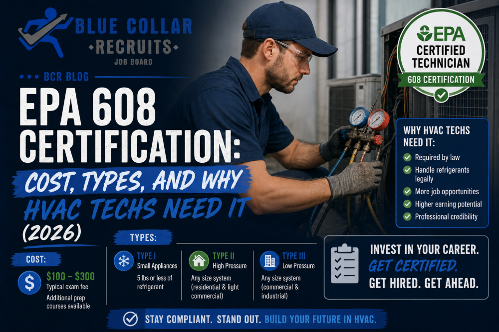 EPA 608 Certification: Cost, Types, and Why HVAC Techs Need It (2026)