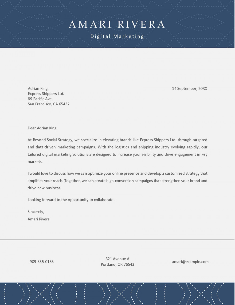 Cover Letter 2 (Sample)