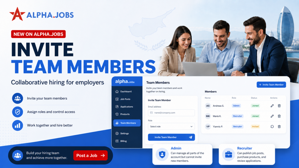 New on Alpha.jobs: Invite Team Members to Your Employer Account