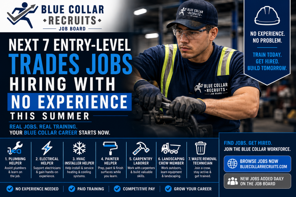 7 Entry-Level Trades Jobs Hiring With No Experience This Summer