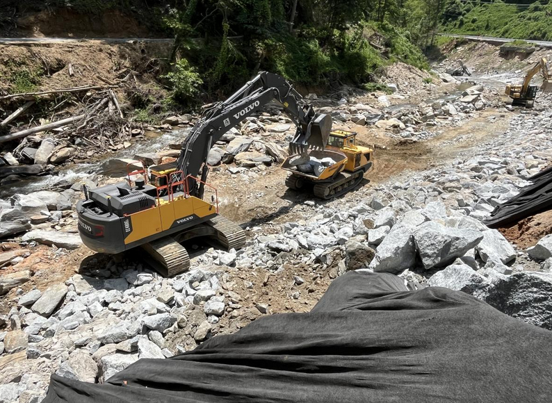 Blythe Construction Repairs Helene-Damaged U.S. 64 in Bat Cave, N.C.