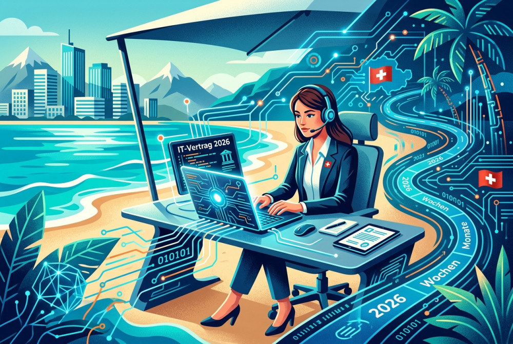 Die "Workation" im IT-Vertrag: Wie lange darf man 2026 legal vom Strand aus für eine Schweizer Firma arbeiten?