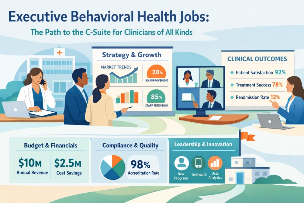 Behavioral Health Executive Jobs: The Path to the C-Suite for Clinicians of All Kinds