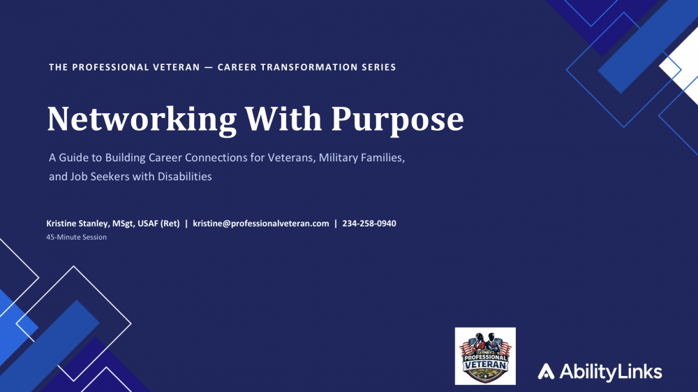 Networking With Purpose: Resources for Veterans
