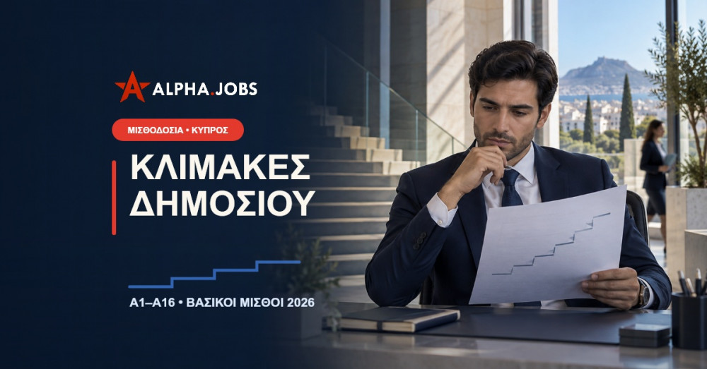 Κλίμακες Δημοσίου στην Κύπρο: Α1–Α16, Βασικοί Ετήσιοι Μισθοί και Πώς Διαβάζονται (2026)
