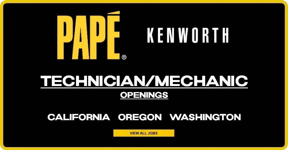 Technician/Mechanic Openings @ Pape' Kenworth in CA, OR & WA