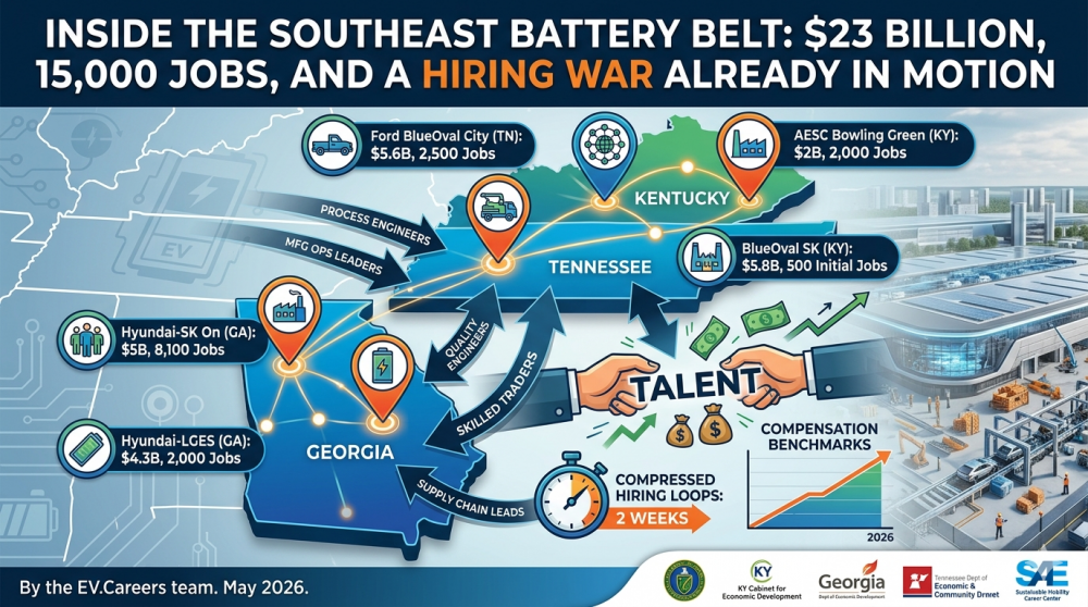 Inside the Southeast Battery Belt: $23 Billion, 15,000 Jobs, and a Hiring War Already in Motion