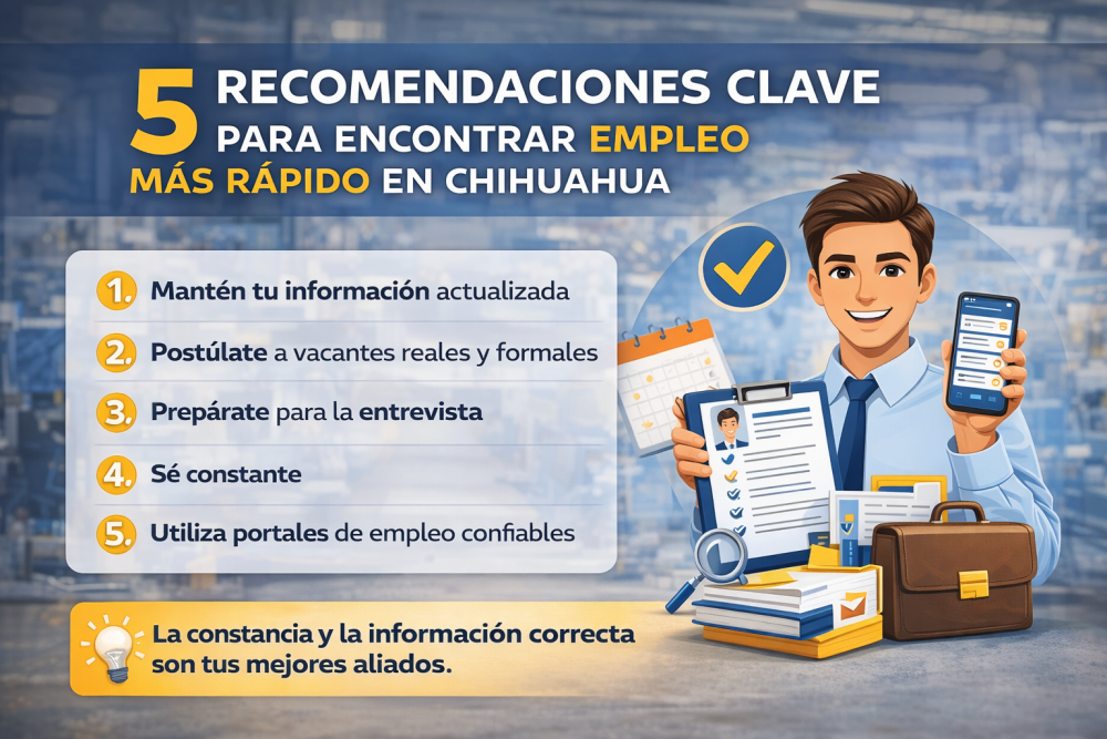 5 recomendaciones clave para encontrar empleo más rápido en Chihuahua