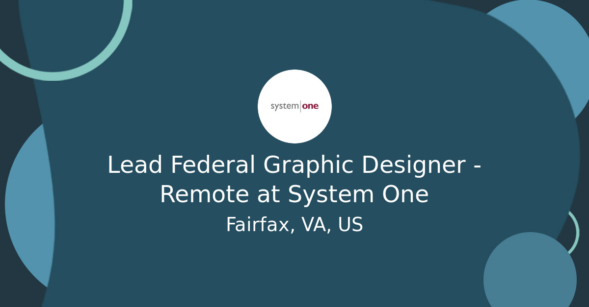Competitive Compensation Graphic Lead Federal Graphic Designer - Remote at System One - Harlow Freelance ...