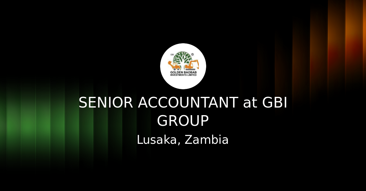 SENIOR ACCOUNTANT at GBI GROUP - Go Zambia Jobs