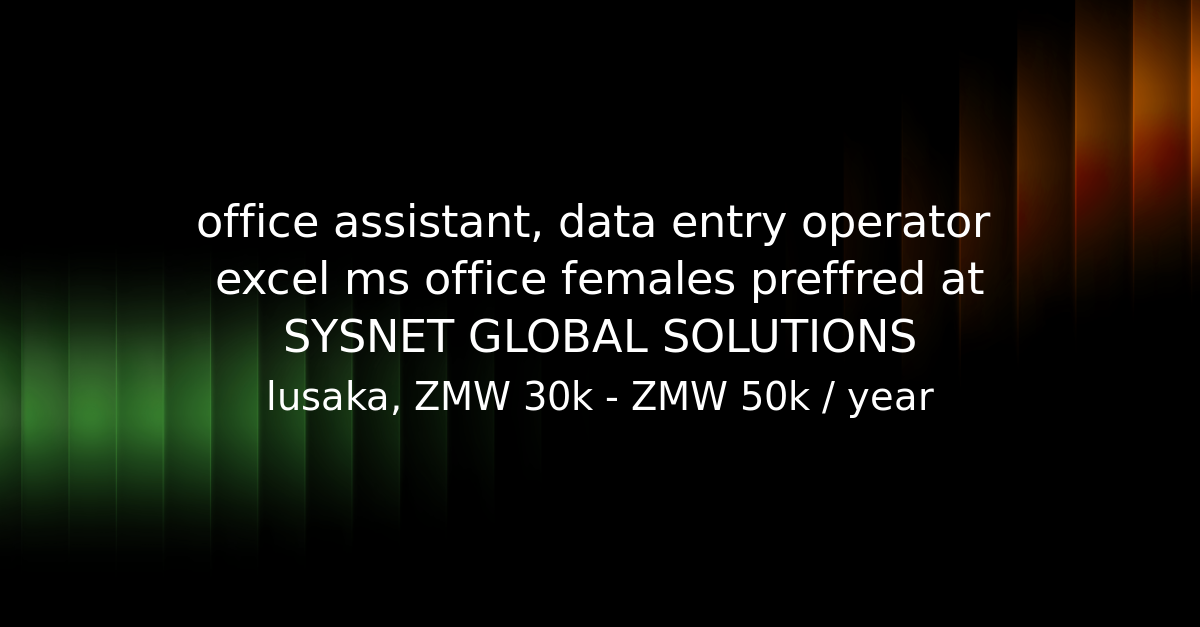 office assistant, data entry operator excel ms office females preffred ...