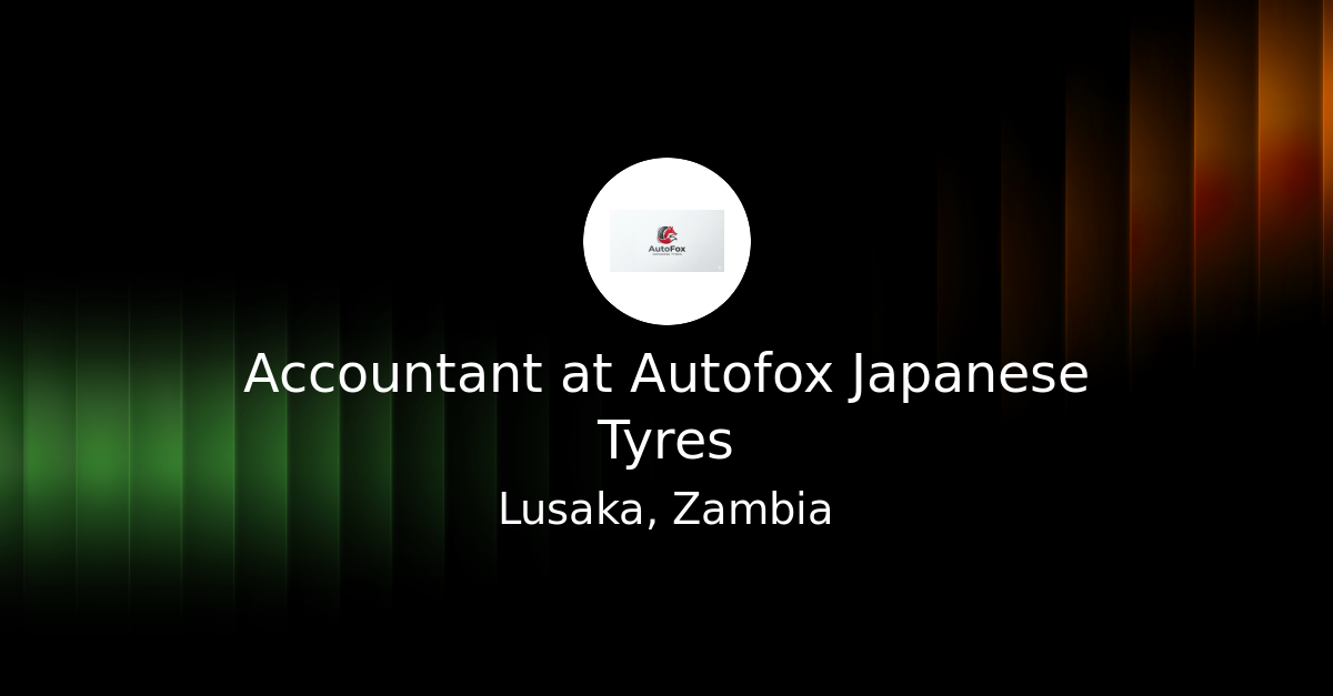 Accountant at Autofox Japanese Tyres - Go Zambia Jobs