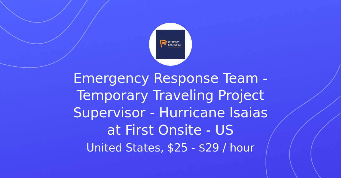 Temp Sign Posts Emergency Response Team - Temporary Traveling Project Supervisor ...