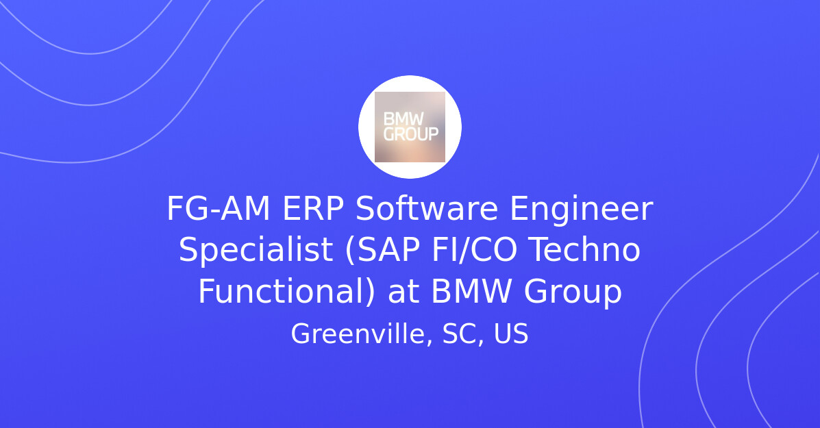 FG-AM ERP Software Engineer Specialist (SAP FI/CO Techno Functional) at ...