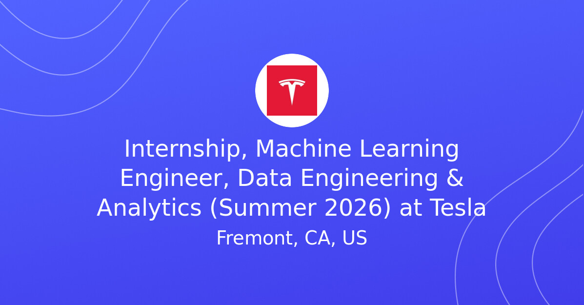 Internship, Machine Learning Engineer, Data Engineering & Analytics ...