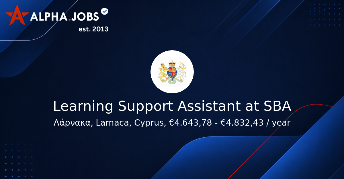 Learning Support Assistant at SBA - Alpha.jobs