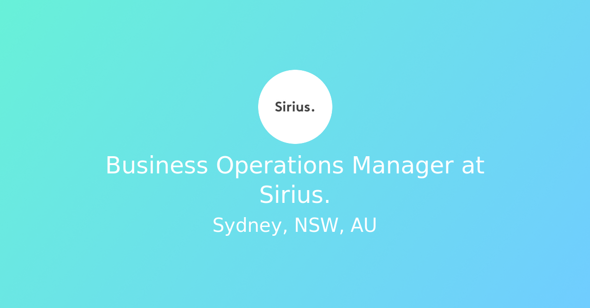 Manager Is Resource Business Operations Manager at Sirius. - RevPath