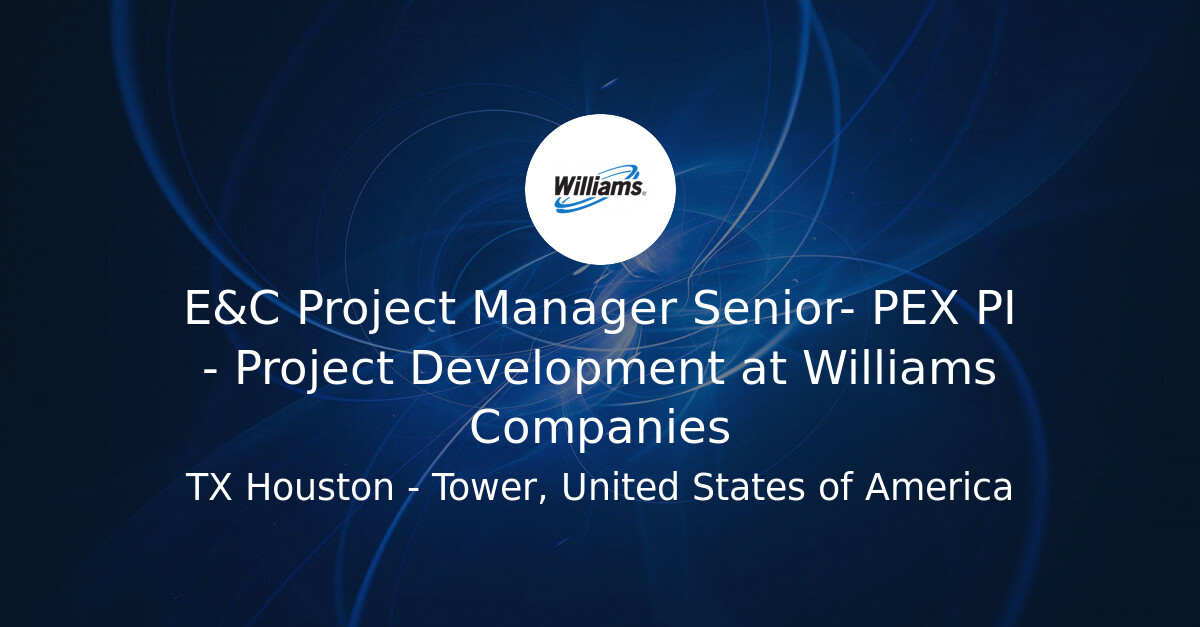 E&C Project Manager Senior- PEX PI - Project Development at Williams ...
