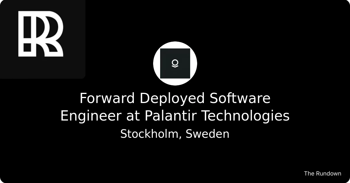 Forward Deployed Software Engineer at Palantir Technologies The