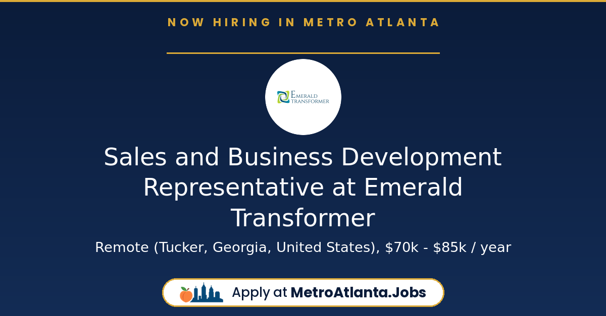 Sales and Business Development Representative at Emerald Transformer ...