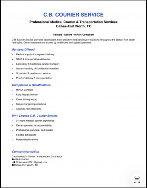 CB courier service