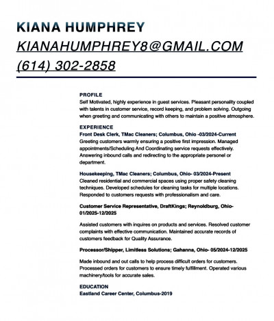 Kiana Humphrey Humphrey